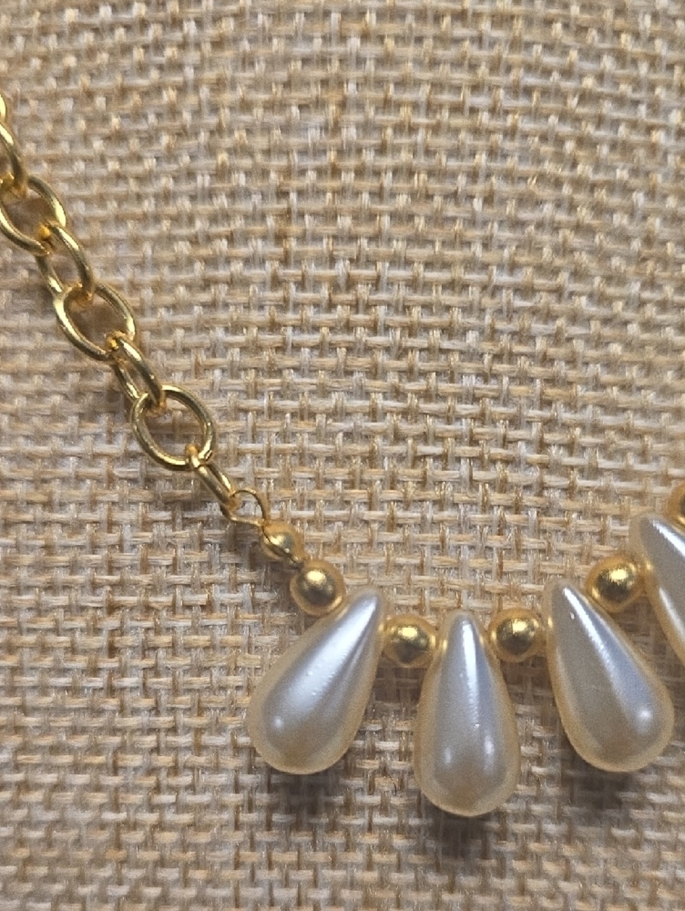 Joan Rivers Lustrous Faux Pearl Teardrop Necklace with Gold Tone Bead Accents - Picture 12 of 12
